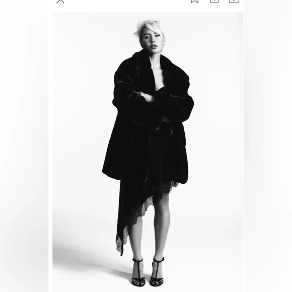 NWT Zara FAUX FUR COAT BLACK Teddy Jacket 1255 - Picture 3 of 5